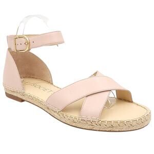 Sole Society Women Ankle Strap Espadrille Sandals Saundra Sz US 9M Blush Leather
